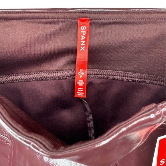 NWT Spanx Faux Patent Leather Leggings Women’s Size Small Petite - Picture 6 of 10